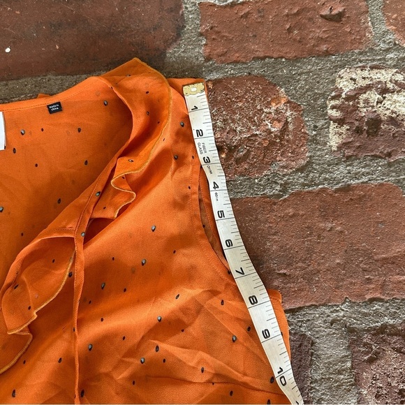 CAbi Orange Sprinkle Size M Top Double Layer Chiffon Sleeveless V-Neck blouse - Picture 5 of 16